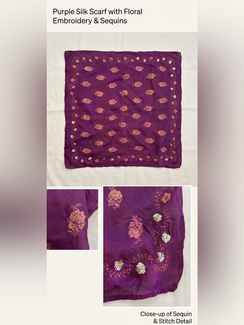 20x20 Boutique Scarf. Sheer and embellished with gold sequins.✨✨✨✨✨✨✨